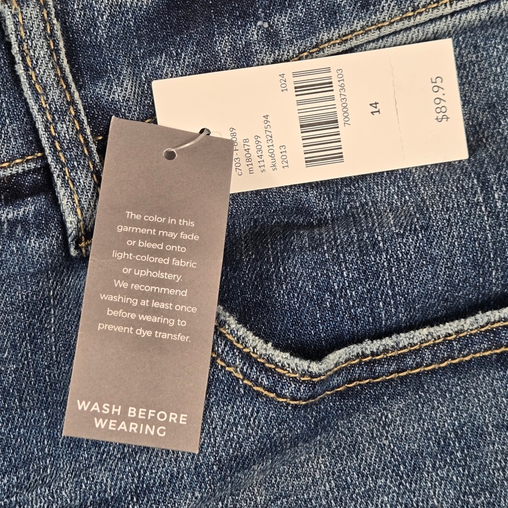 Lane Bryant Boyfriend Jeans Womens 14 Blue New Mid-Rise Cuffed Denim NWT - Picture 9 of 15